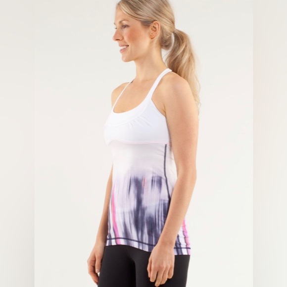 Lululemon Scoop Me Up White Deep Indigo Mirage Tank Sz 6 NWOT - Picture 5 of 12